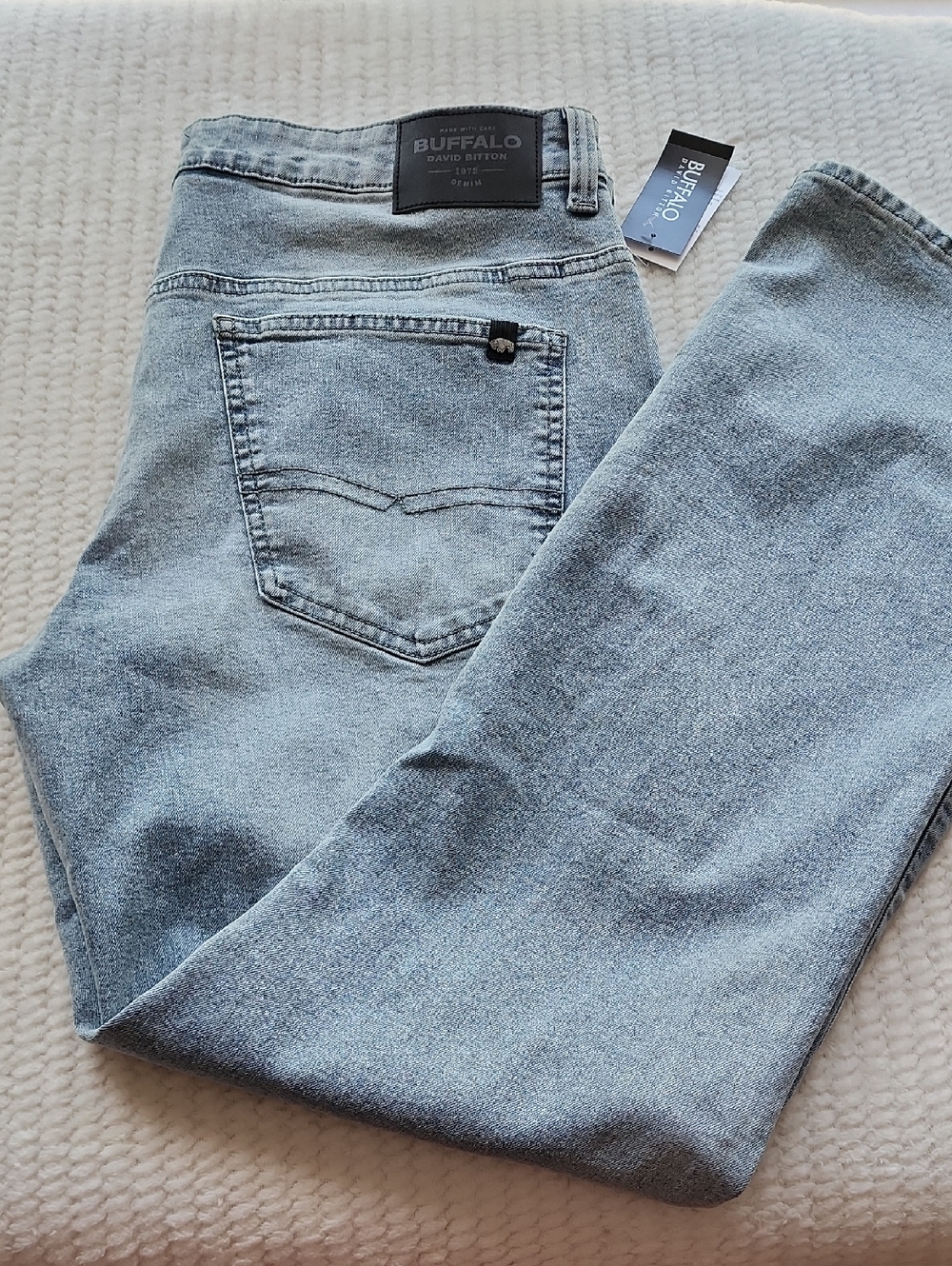 Buffalo  David Bitton Light Blue Men's Jeans Slim Boot King Stretch Brand New
